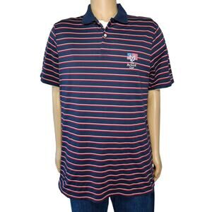 RLX Ralph Lauren Golf Polo Men's Large Red White Blue Stripe "The Patriot Cup"